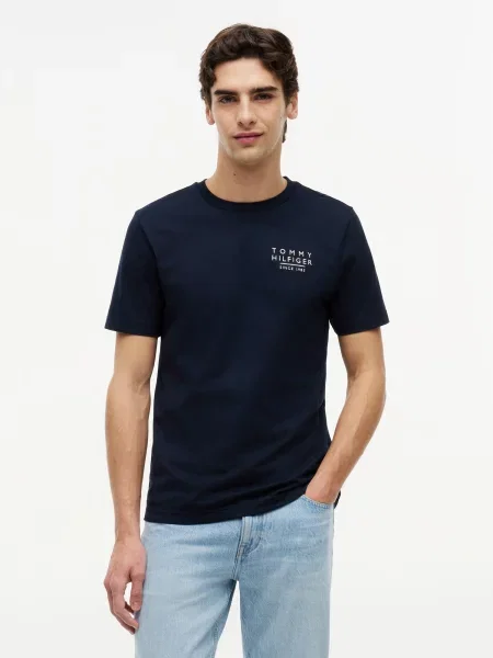 TOMMY HILFIGER Majica AMERICANA temno modra / rdeča bela