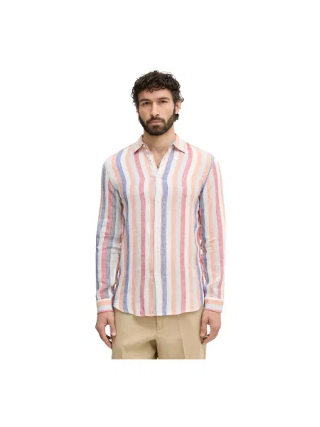 United Colors of Benetton koszula lniana pomarańczowa