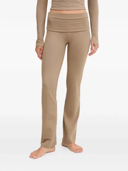 Pantaloni Casall cu broderie evazate alergare maro