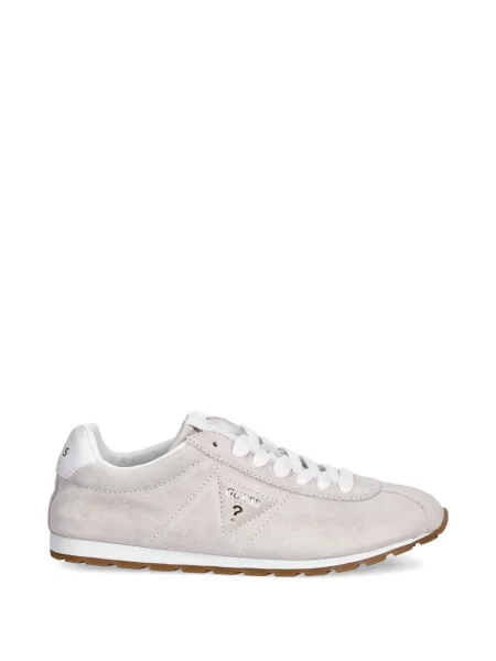 Sneakerși Guess cu șireturi din piele de căprioară roz