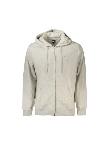 Tommy Jeans bluza z kapturem gładka Tommy Hilfiger szary