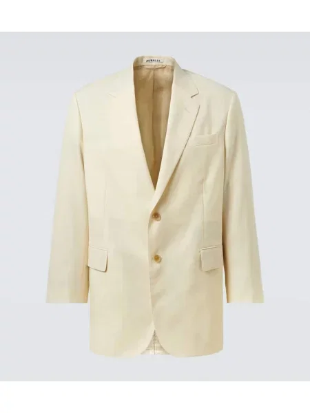 Sacou Auralee de lână alb