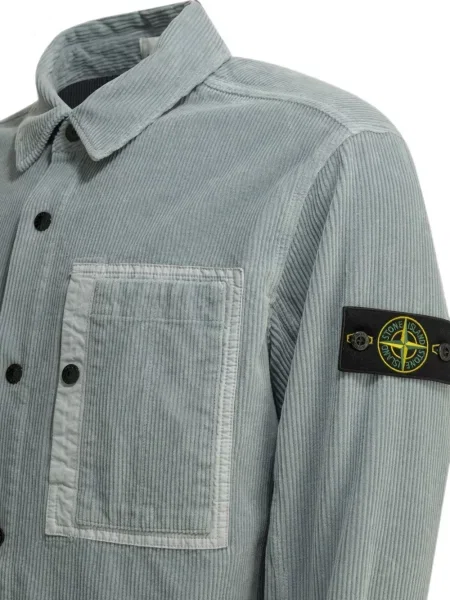 Μπουφάν πουκάμισο Stone Island κοτλέ πέτρες γκρι
