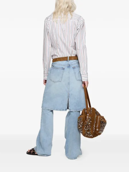Cămașă Acne Studios cu funde cu dungi alb