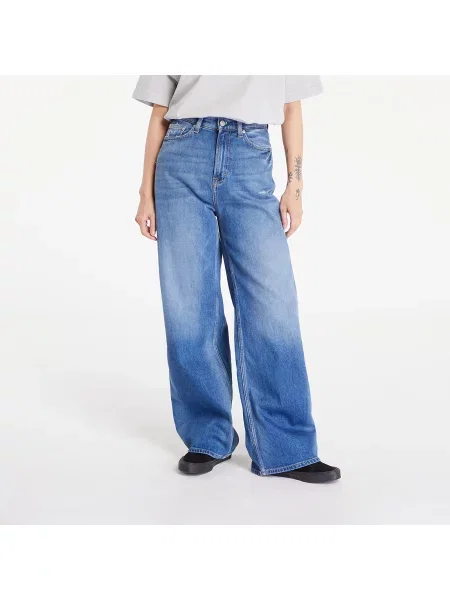 Панталони Tommy Jeans Claire High Rise Wide Leg Distressed Jeans Denim Medium