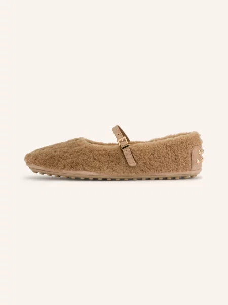 Tod's Mary Jane Baleríny Gomma S Cvočky světle hnědá