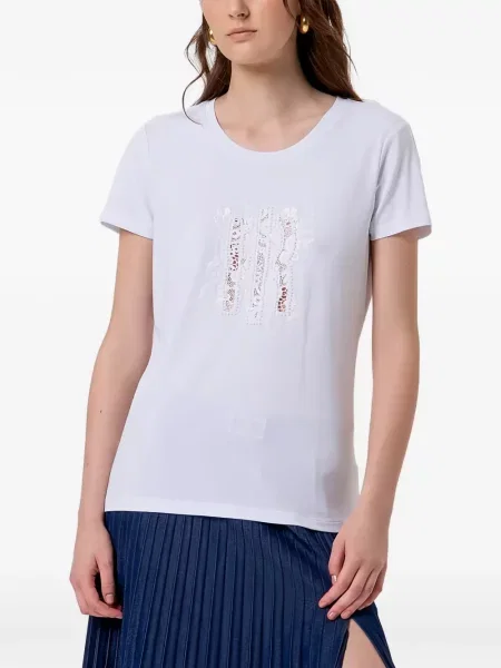 Tricou Fracomina cu broderie alb