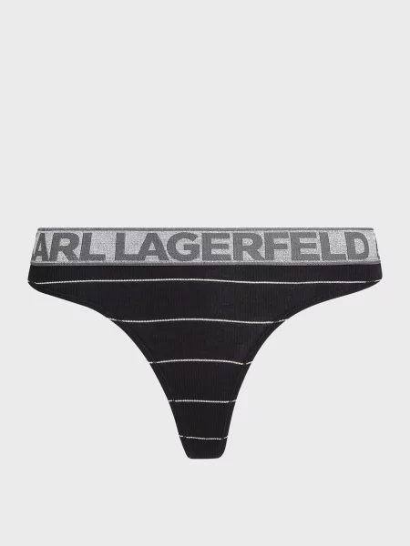 Трусы Karl Lagerfeld в полоску черные