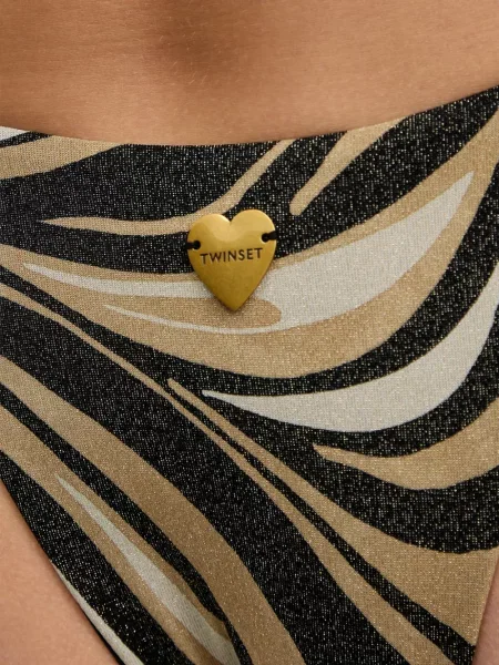 Bikini Twinset cu imagine cu model zebră cu legături