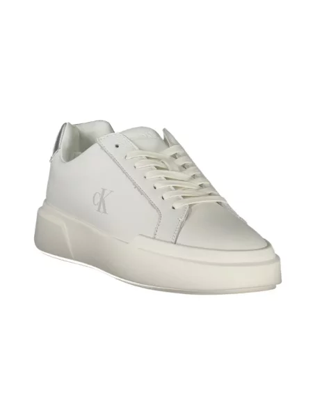 Sneakersy Calvin Klein skórzane sznurowane chunky białe
