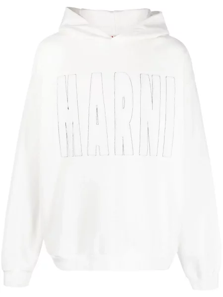 Hanorac cu glugă Marni cu imagine alb