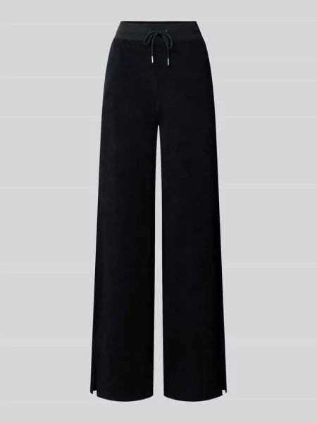 Spodnie dresowe z szerokimi nogawkami z wzór z logo model LAUDOMIA' Guess Activewear czarne
