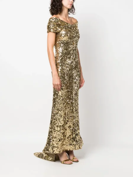 Rochie Atu Body Couture cu paiete auriu