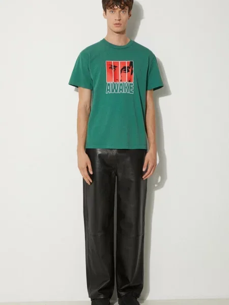 Футболка Awake Ny с принтом зеленая