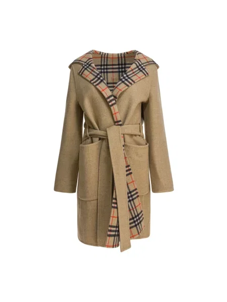 Płaszcz Burberry wełniany dwustronny beżowy