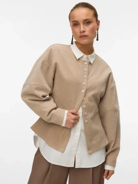 VERO MODA Geacă tricotată VMKleia' bej