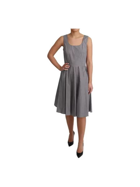 Sukienka Dolce And Gabbana w geometryczne wzory beżowa