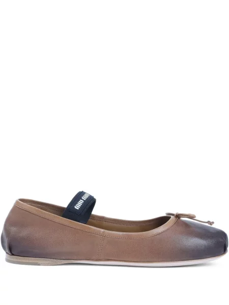 Balerini Miu Miu cu funde maro