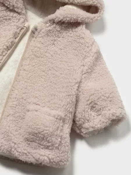 Mayoral Newborn двустранно яке за бебе от полар бяло