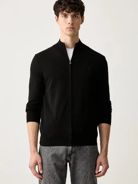 Trussardi cardigan pentru bărbați cu vâscoză negru