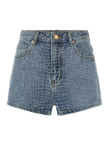 Kryształ górski szorty jeansowe Self-portrait niebieskie