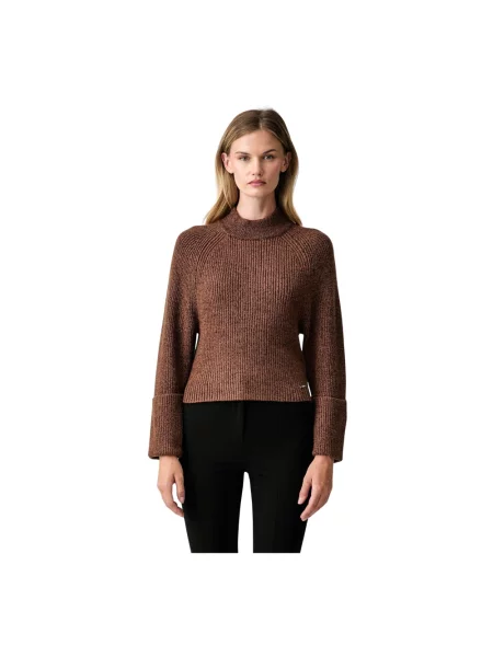 Sweter z golfem Dkny brązowy