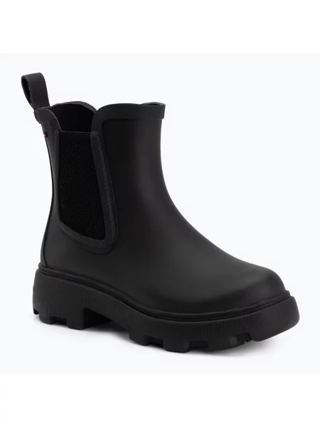 Cizme pentru femei Tommy Hilfiger Rubber Flag Cleated black negru