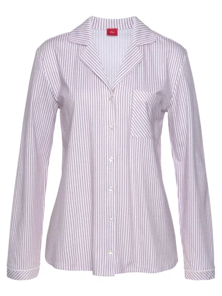 S.Oliver Bluză de noapte roșu bordeaux alb