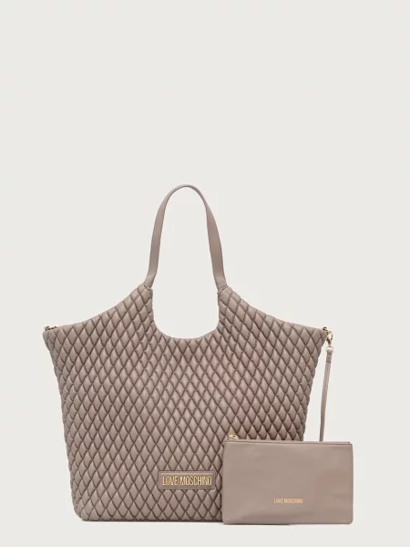 Love Moschino geantă shopper pentru femei cu imitație de piele bej