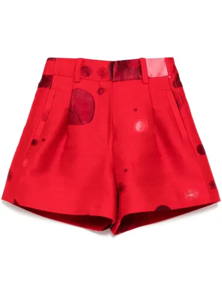Pantaloni scurți Shiatzy Chen din jacard roșu