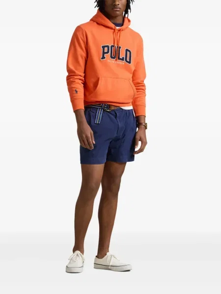 Slip de baie Polo Ralph Lauren cu broderie din piele de căprioară în carouri albastru