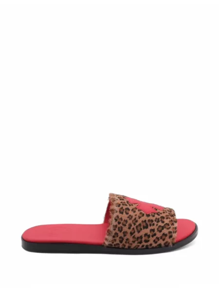 Papuci Chrome Hearts cu imagine cu model leopard roșu