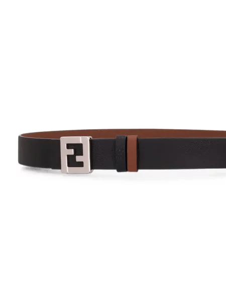 Cu centură reversibil curea Fendi cu cataramă negru