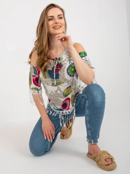 Bluză Fashionhunters alb