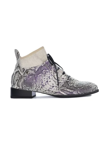 Pantofi Kesi din piele de căprioară cu model piele de șarpe gri