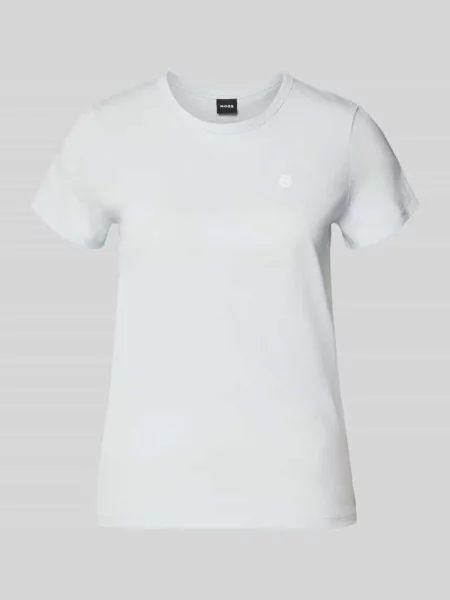 T-shirt z czystej bawełny o kroju regular fit model Boss niebieska