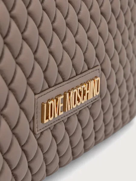 Кожаная сумка шоппер Love Moschino