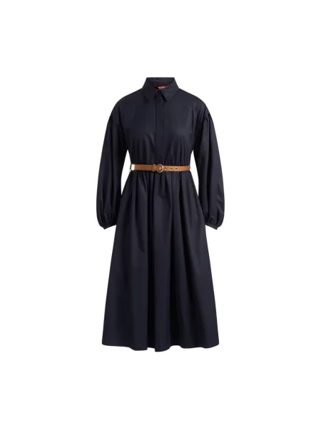 Sukienka koszulowa Max Mara Studio garniturowa niebieska