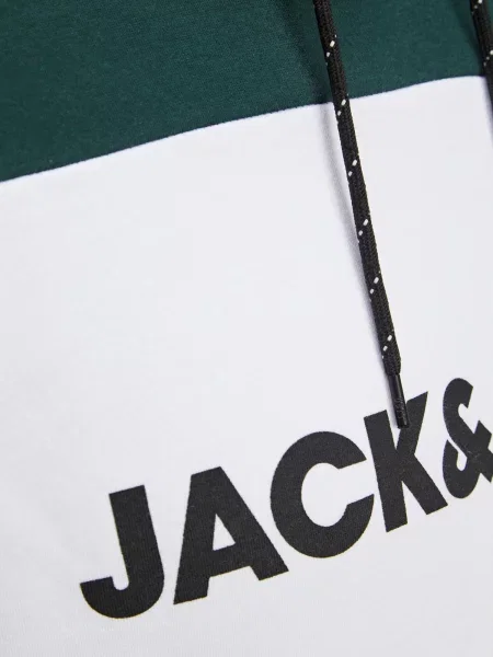 JACK & JONES Mikina sivá melírovaná / jedľová / čierna / biela