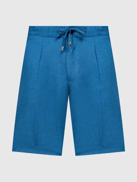 Шорти з льону вовни та шовку Enrico Mandelli блакитні