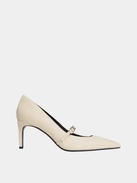 Шкіряні Туфлі на Calvin Klein ESS STILETTO 70 MJ LTH HDW білий