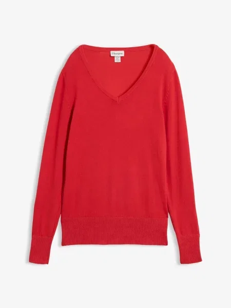 Sweter z cienkiej dzianiny czerwony