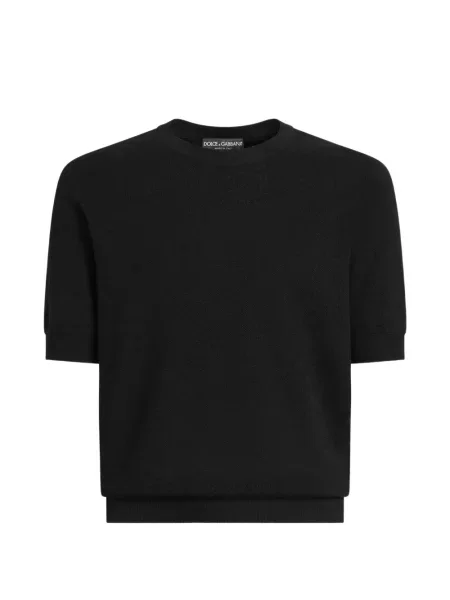 Pulover Dolce & Gabbana de mătase cu buline negru