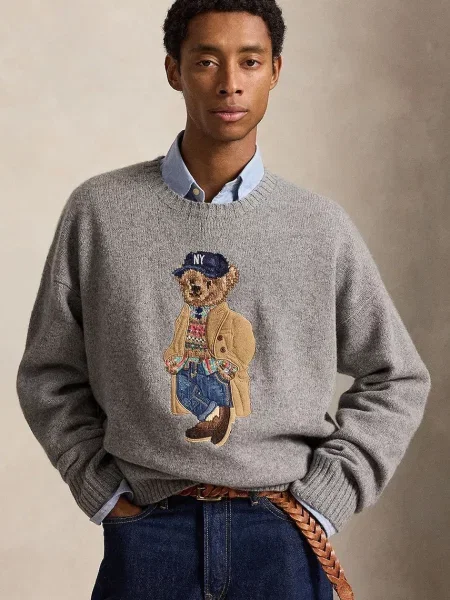 Polo Ralph Lauren pulover pentru bărbați din lână gri