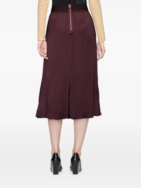 Fustă midi Maison Margiela din satin roșu