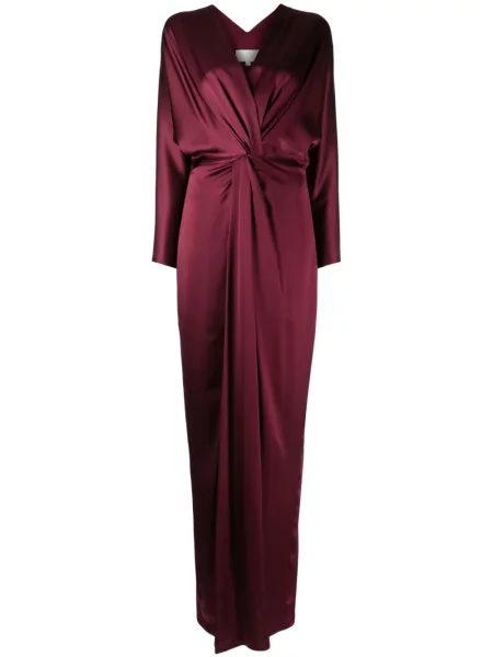 Hedvábné šaty Michelle Mason fialové