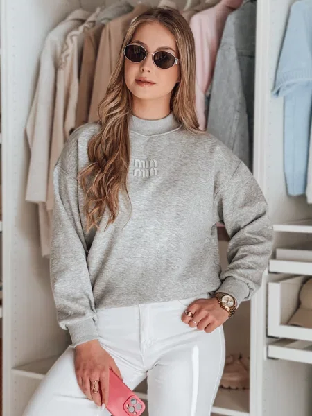 Bluza oversize z naszywką LOVASON Dstreet szara