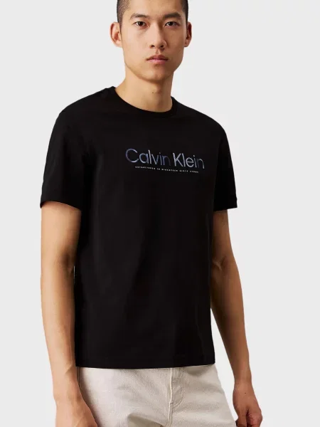Атласная футболка Calvin Klein черная