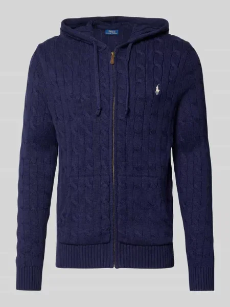 Kardigan rozpinany o kroju regular fit z czystej bawełny Polo Ralph Lauren granatowy