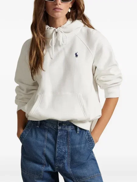 Curea Polo Ralph Lauren cu broderie din fleece cu șireturi albastru